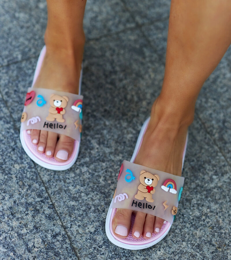 Ružové šľapky s gumenou zvrškom Diaspa