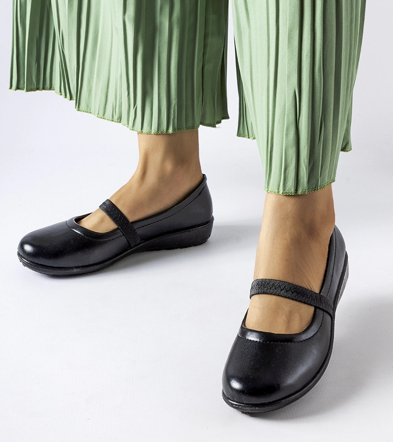 Čierne baleríny Oakland s gumovou podrážkou