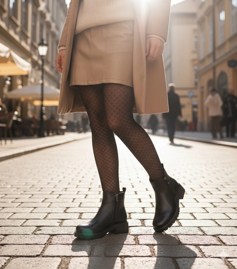 Čierne členkové topánky na jemnom podpätku s ozdobným zipsom Terina