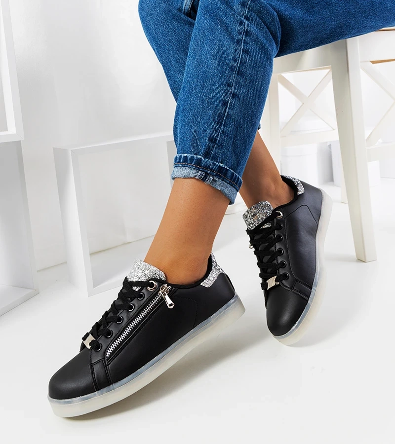 Čierne tenisky s led Caldwell