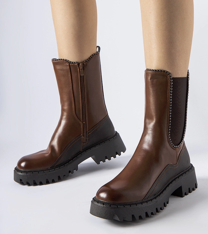 Hnedé zateplené čižmy Donigala