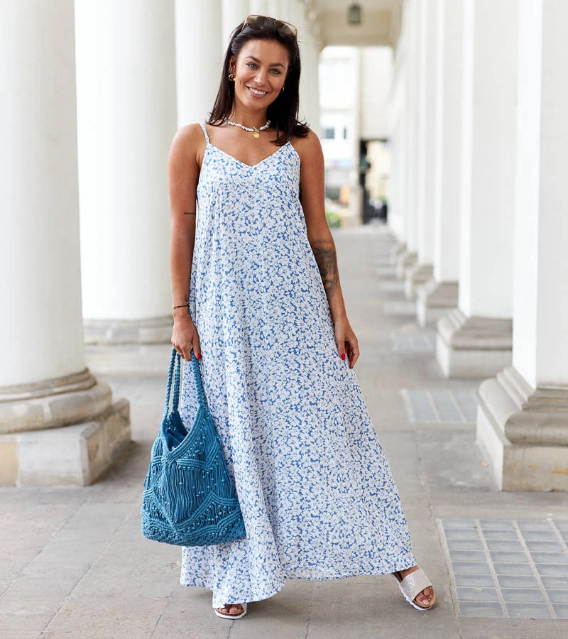 Modré voľné šaty značky Giona