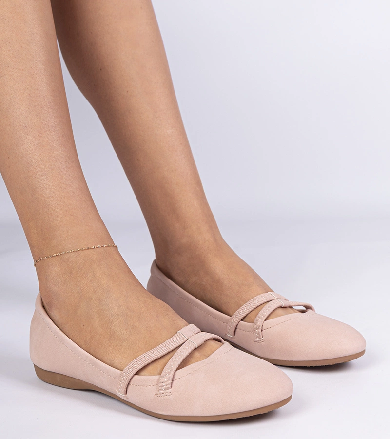 Ružové baleríny dámske z ekokože matnej Baronna
