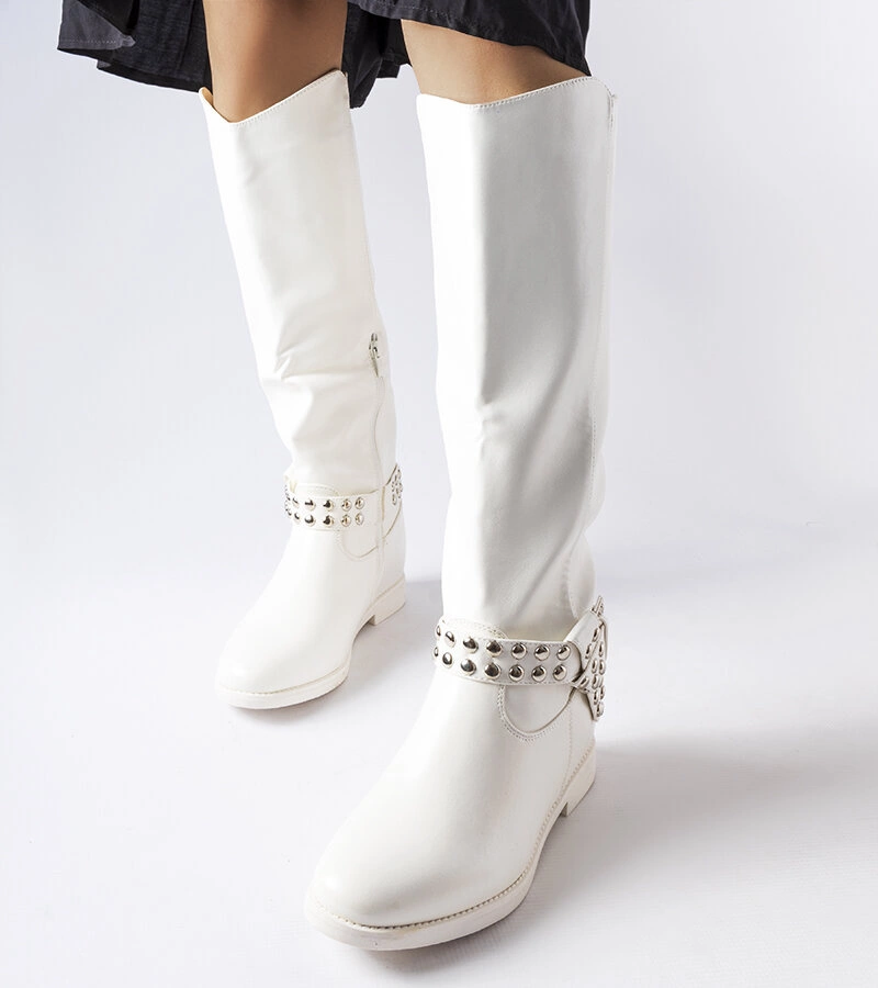 Biela čižmy na krytej platforme Argentano.