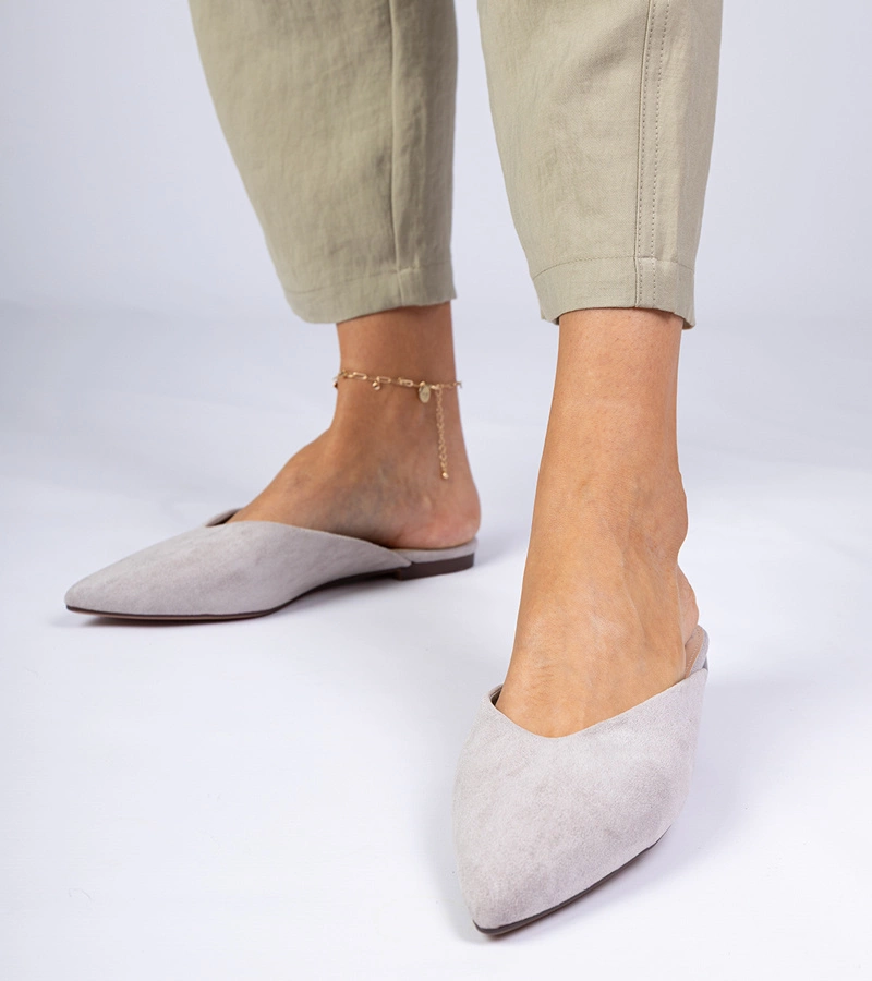 Šedé elegantné šľapky z ekosemišu Sarium