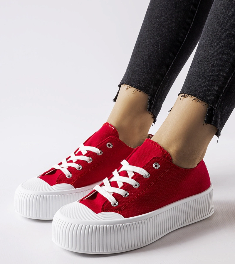 Červené tenisky na hrubej podrážke Fortunata