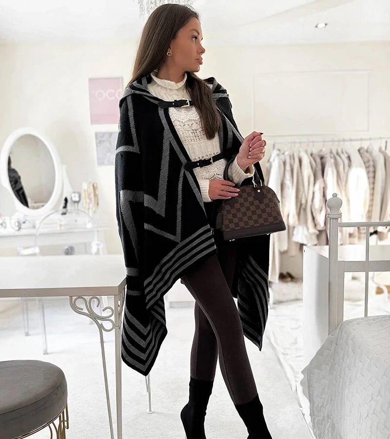 Tmavosivá mikina Leyla s kapucňou