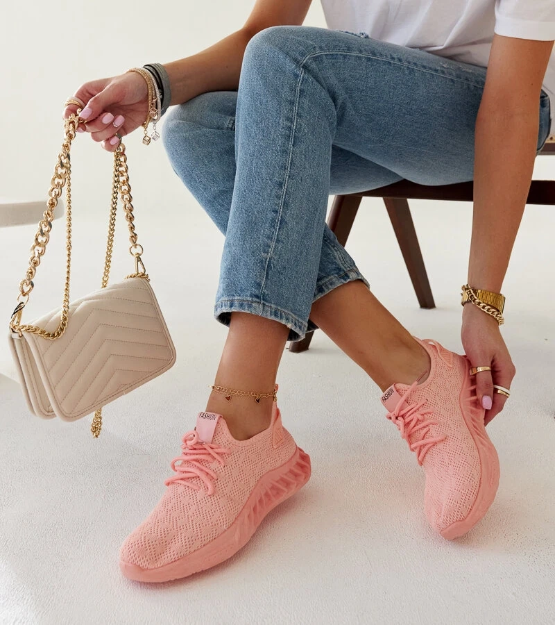 Ružové textilné tenisky Mira