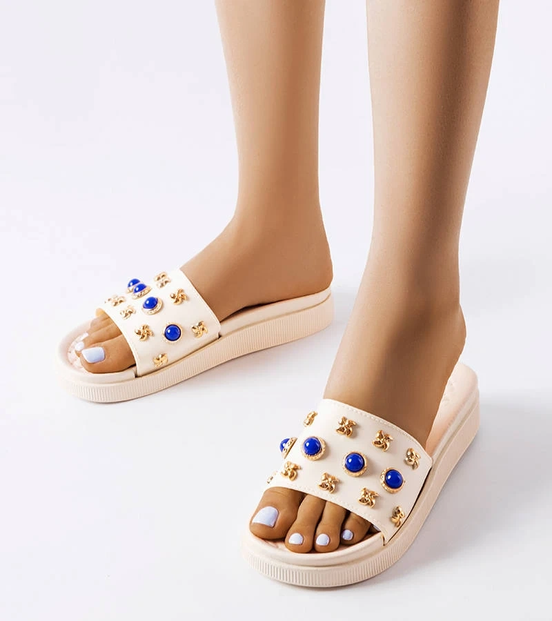 Montesarchio béžové zdobené žabky