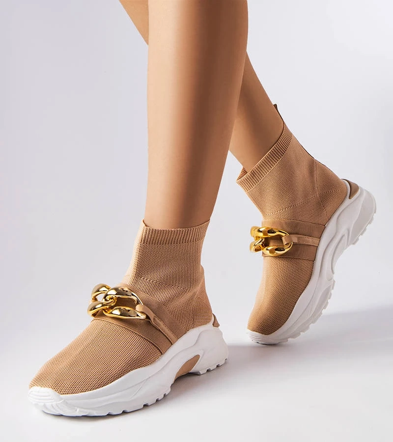 Hnedé reťazové tenisky Baptiste