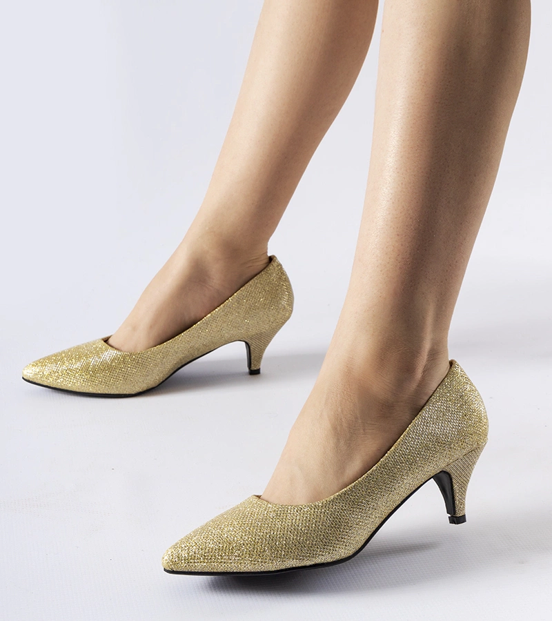 Zlaté nízke brokátové čižmy Pescara