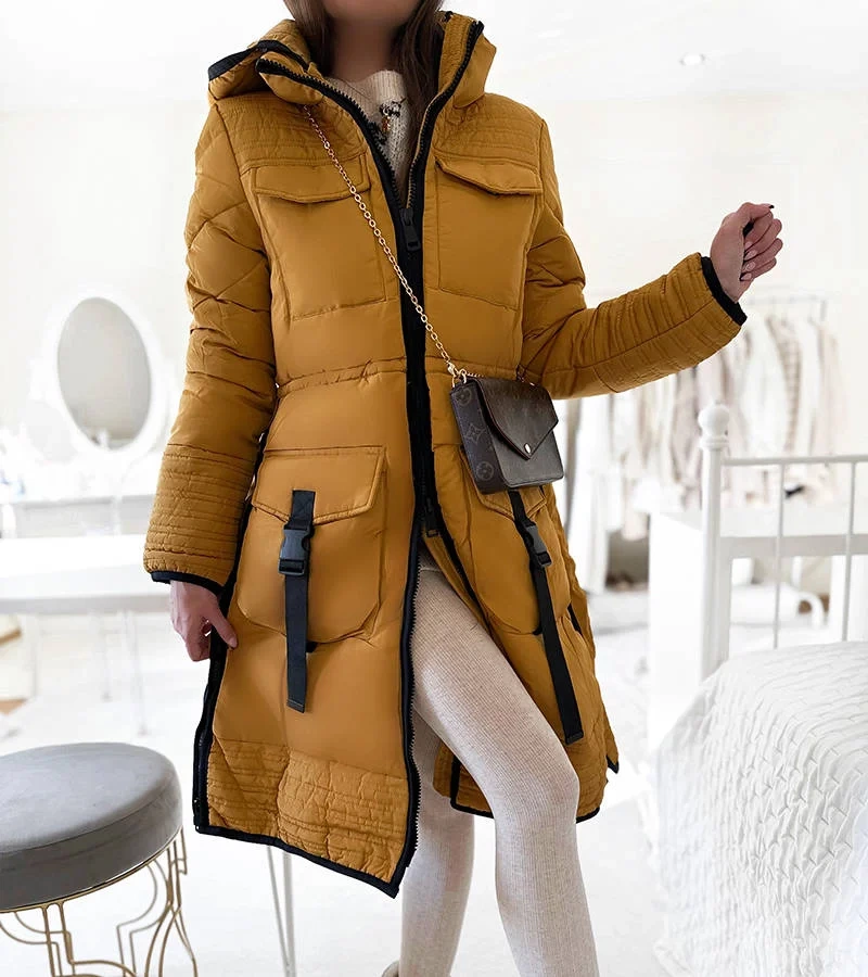 Žltý prešívaný kabát Averie