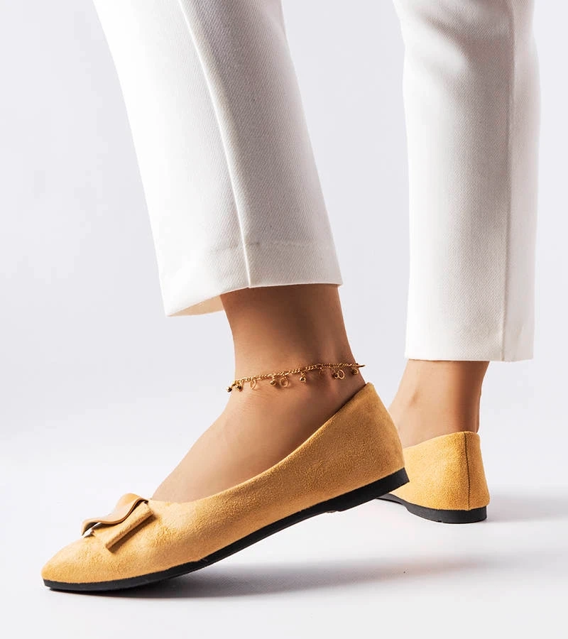 Béžové balerínky zdobené zirkónmi Rémy