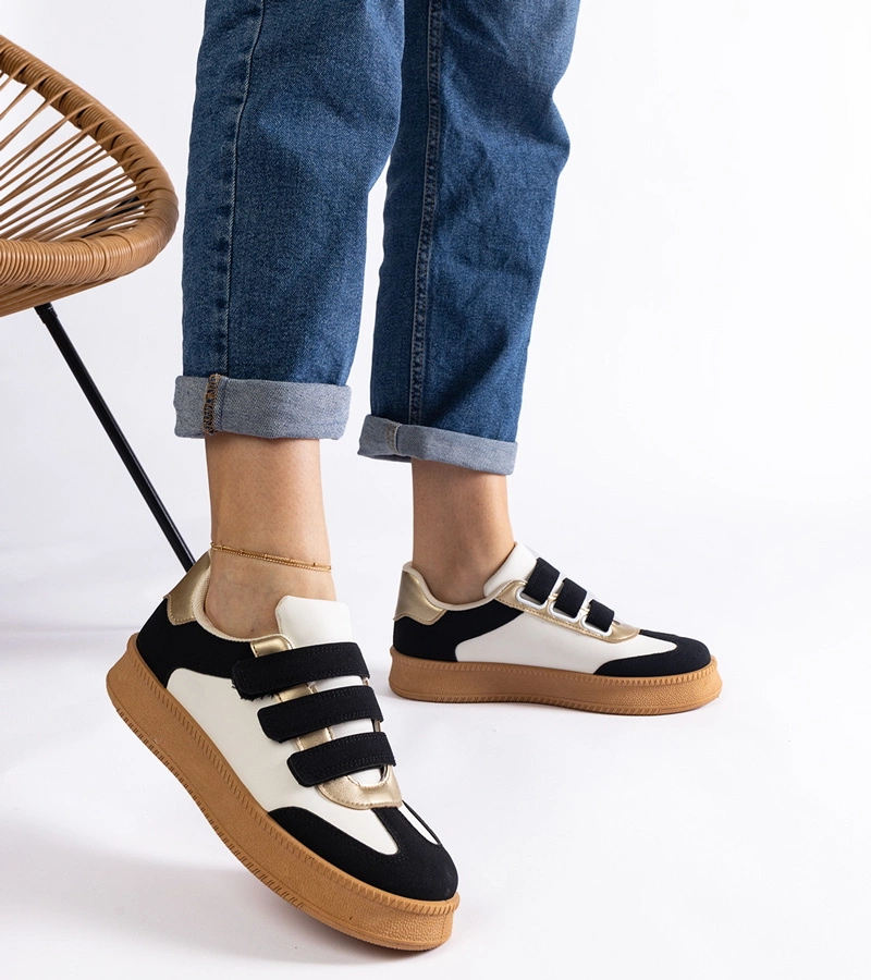 Čierne tenisky na suchý zips Mena