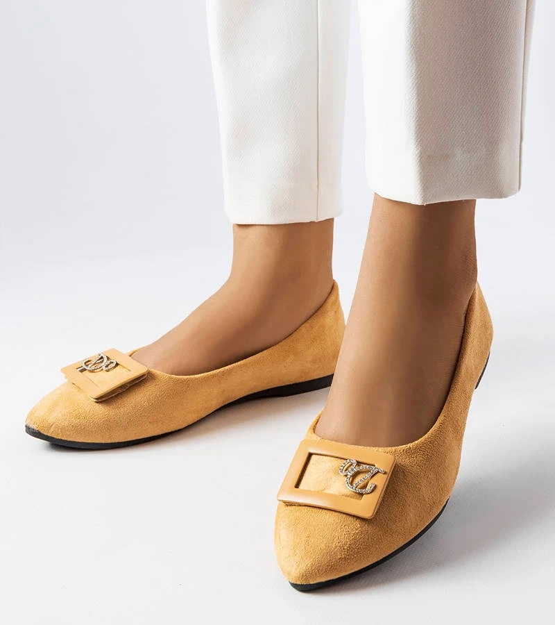 Béžové balerínky zdobené zirkónmi Fleming