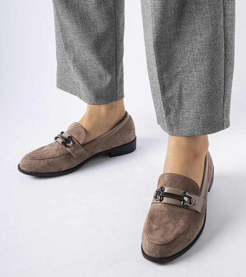 Hnedé mokasíny spona eko-zamša Tavernelle