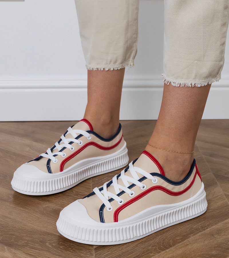 Béžové dámske tenisky na platforme Salis