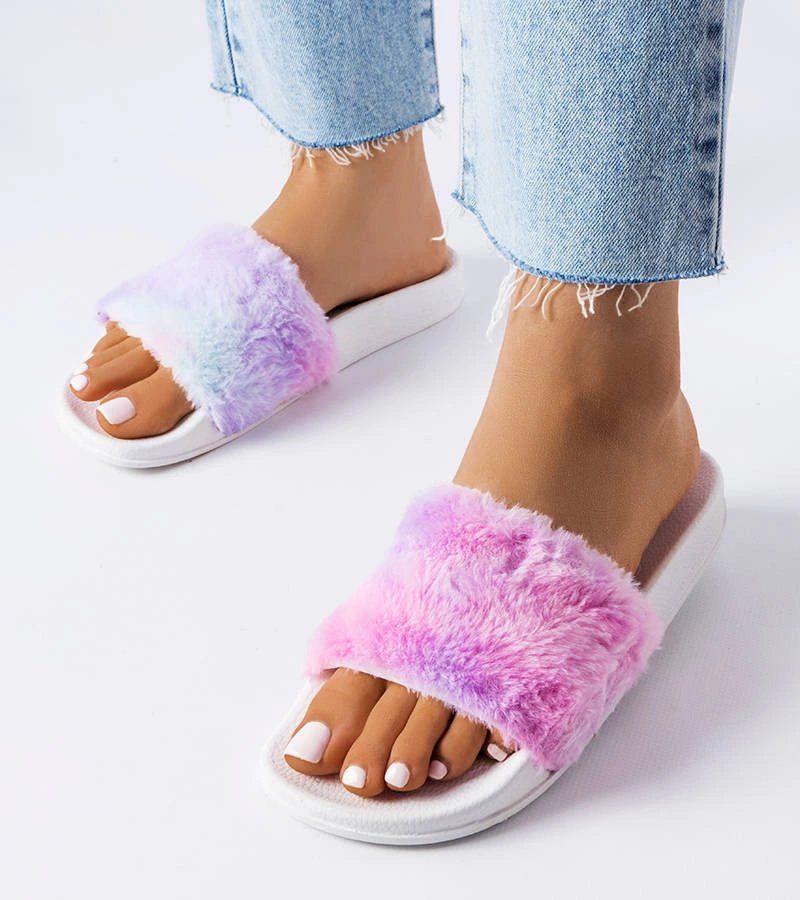 Farebné žabky s kožušinou Raffaele