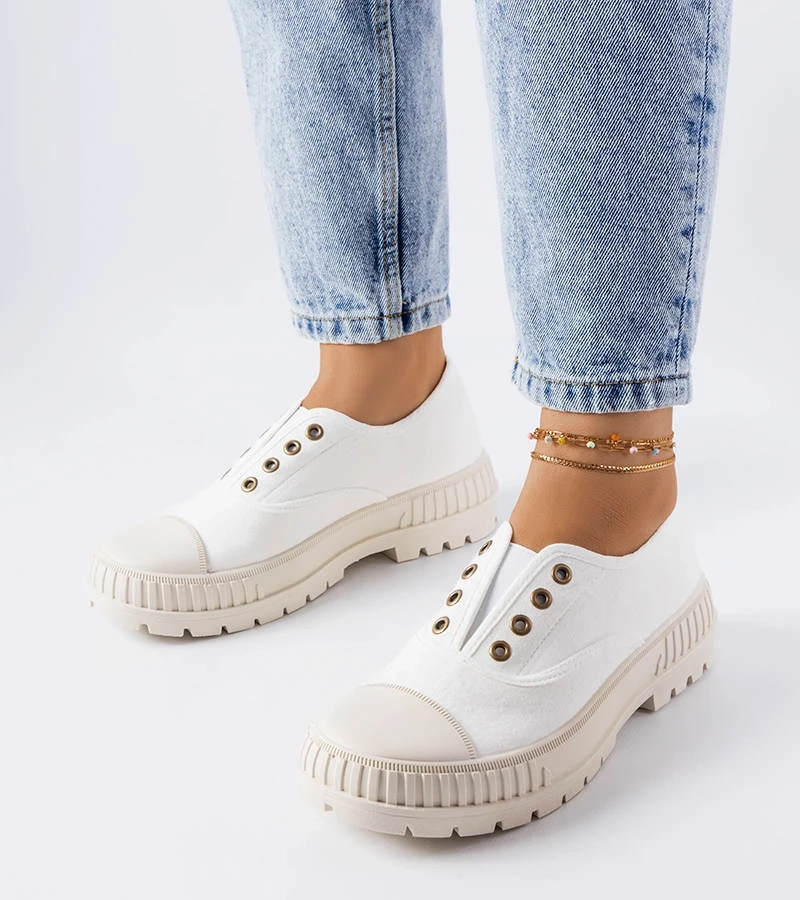 Biele tenisky Walton s gumovou podrážkou