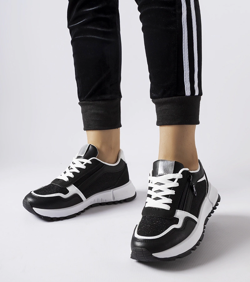 Čierne zdobené tenisky Camuzzoni