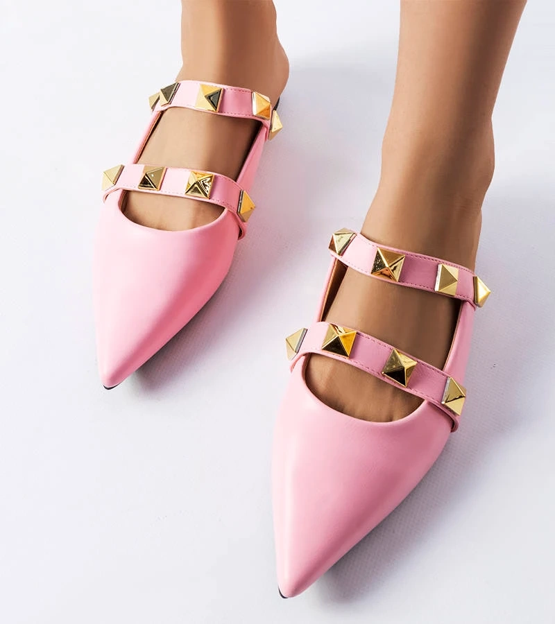 Ružové žabky Ruckman so špicatou špičkou