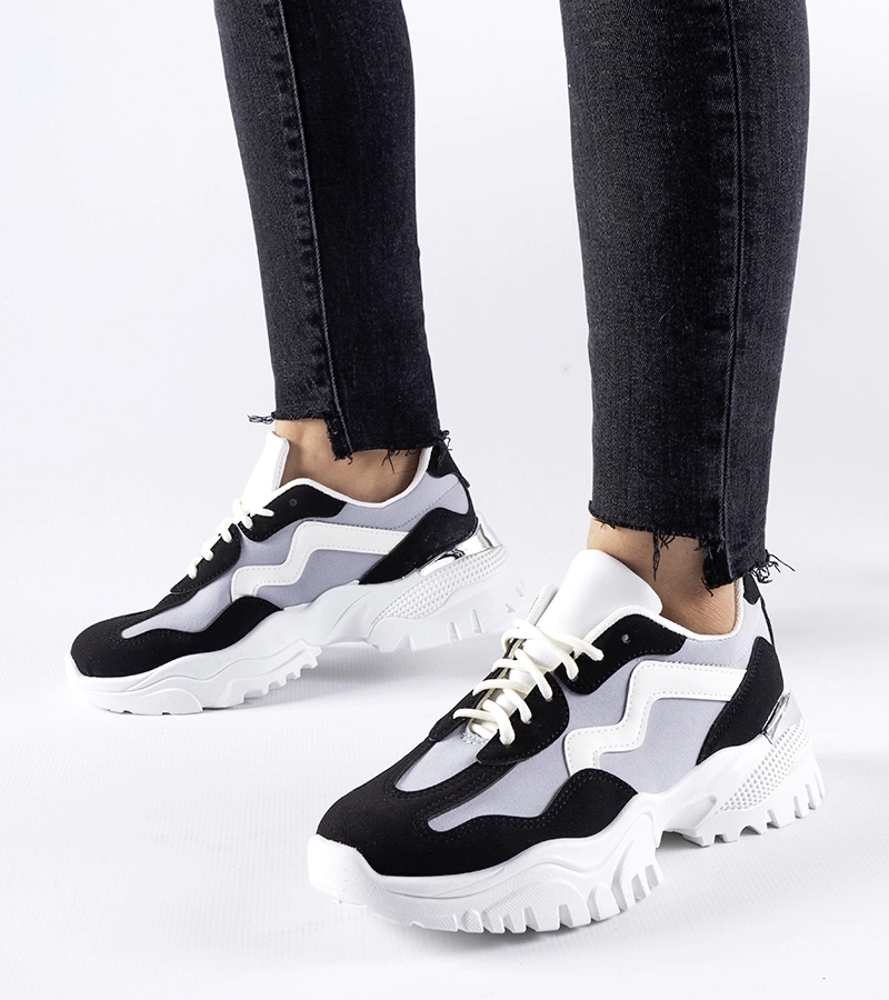 Čierno-sivé masívne tenisky Gironic