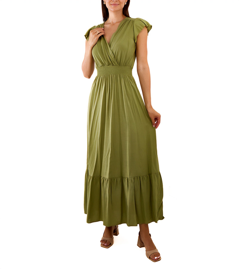 Zelené maxi šaty s výšivkami od Goffreda