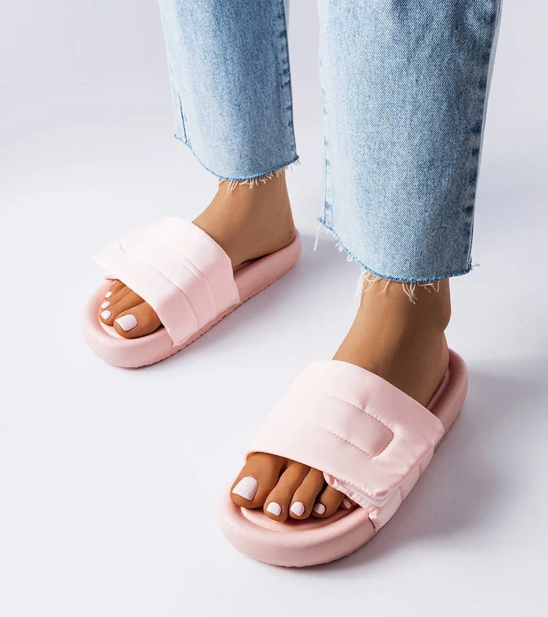 Ružové žabky Aleron so suchým zipsom