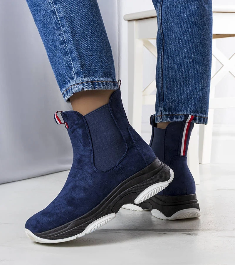 Námornícka modrá izolovaná botki Takani