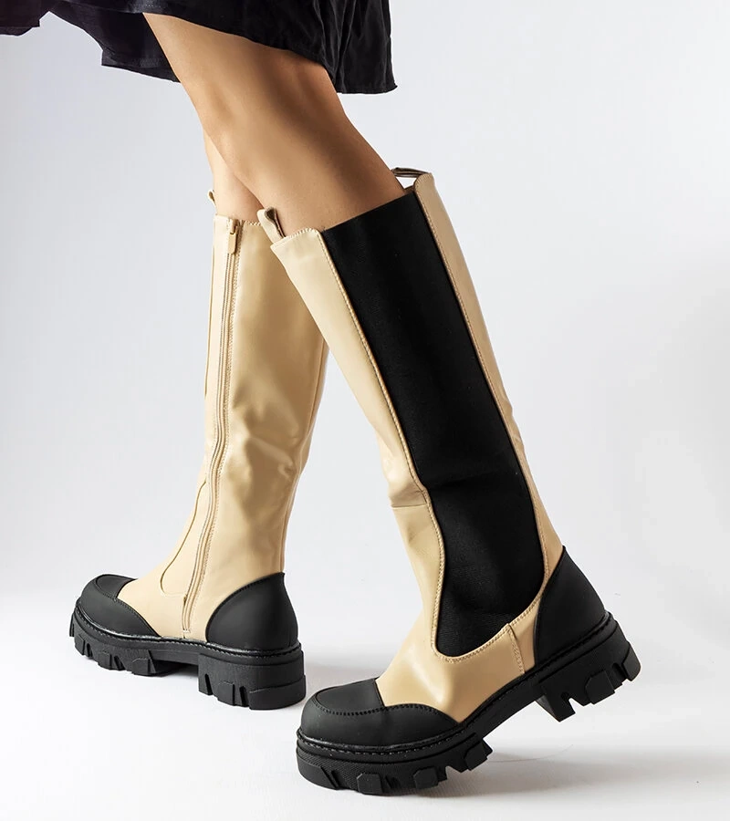 Béžové vysoké topánky Pasquale