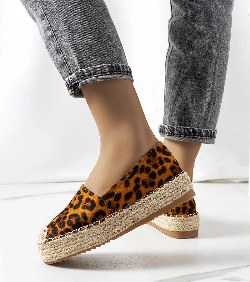 Hnedé espadrilky na platforme Feiken