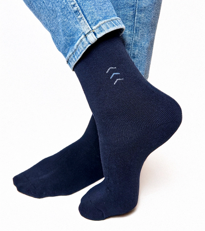 Čierno-biele teplé ponožky Sella