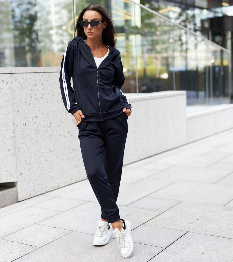 Námornícka modrá 2-dielna súprava teplákov Chenard