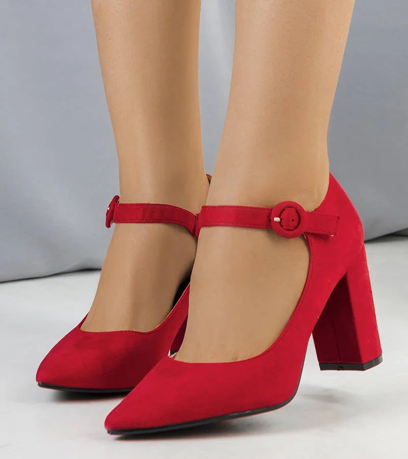 Červené lodičky Keller na podpätku