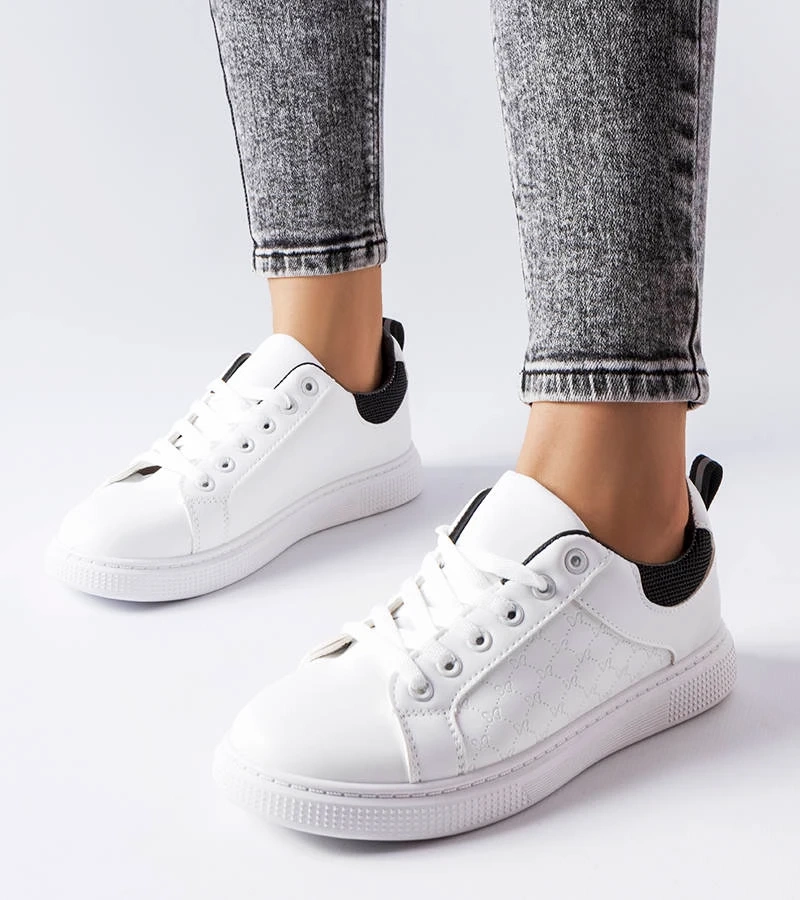 Čiernobiele tenisky Dreux s reliéfom