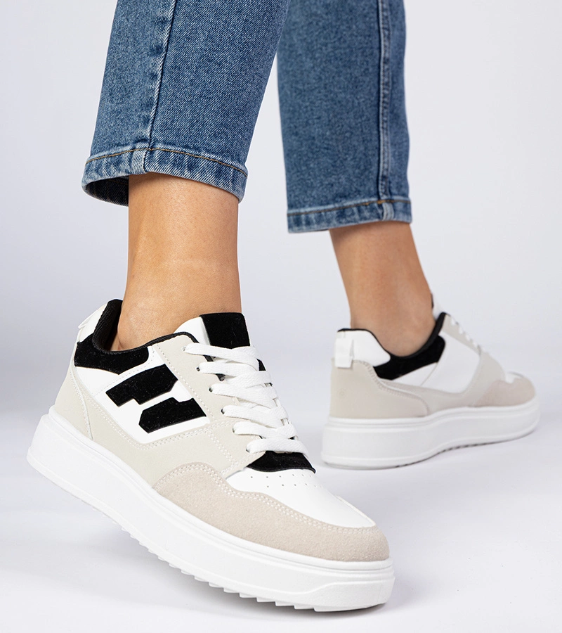 Bielo-čierne tenisky dámske Lavria