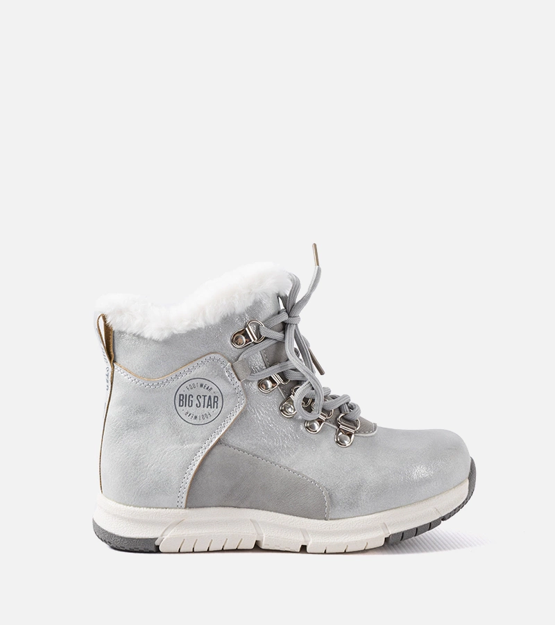 Sivé teplé detské topánky Big Star KK374178