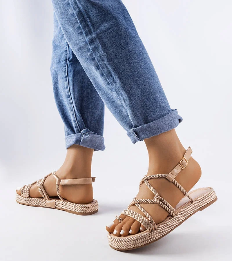 Béžové pletené sandále Burwell