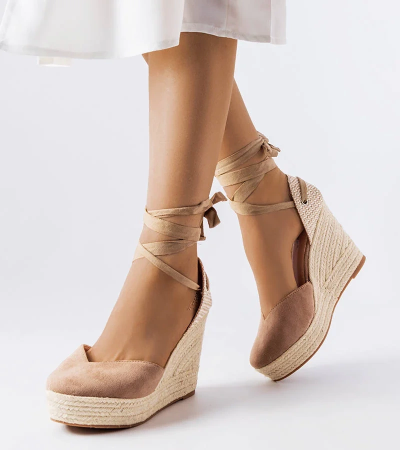 Dubois hnedé espadrilky na podpätkoch