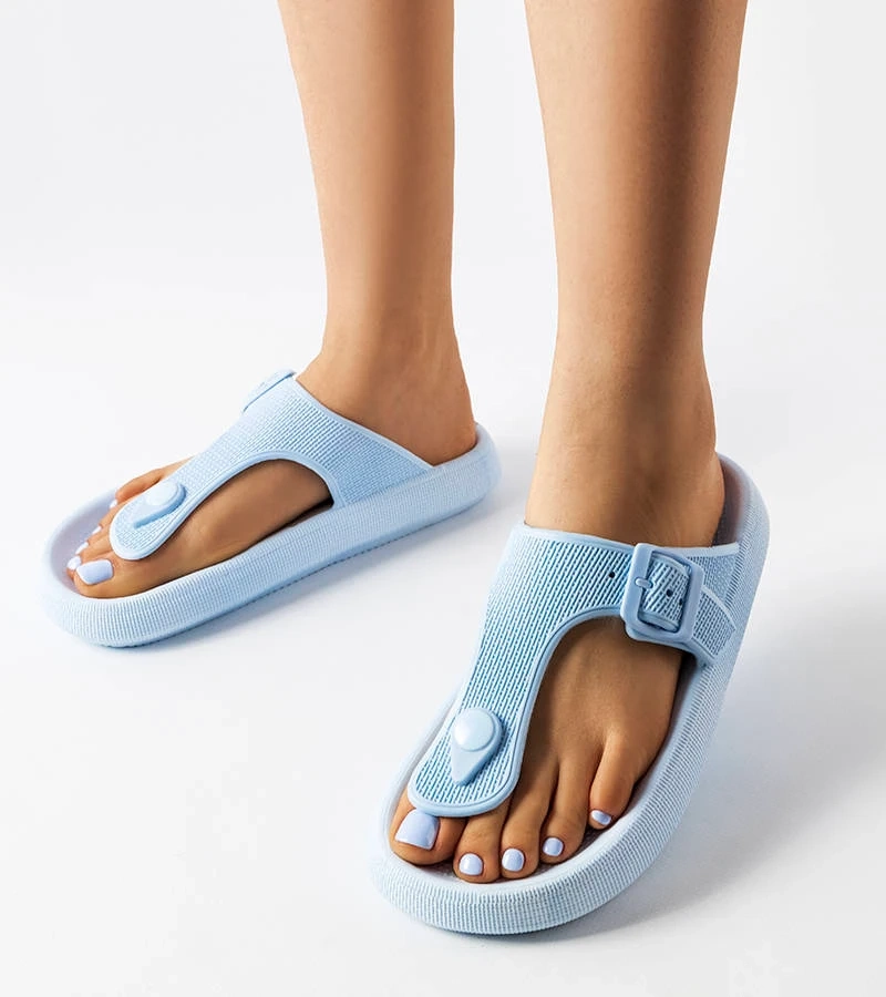 Moretti modré žabky na platforme