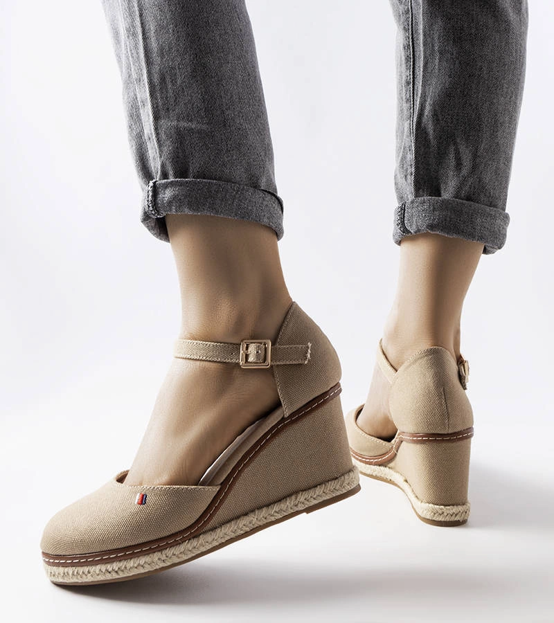 Béžové espadrilky na platformách Adelinda