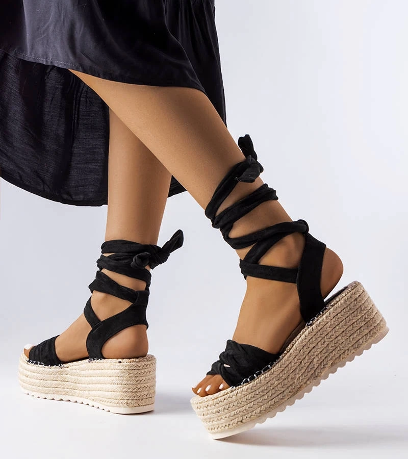 Čierne espadrilky Loiseau na platforme