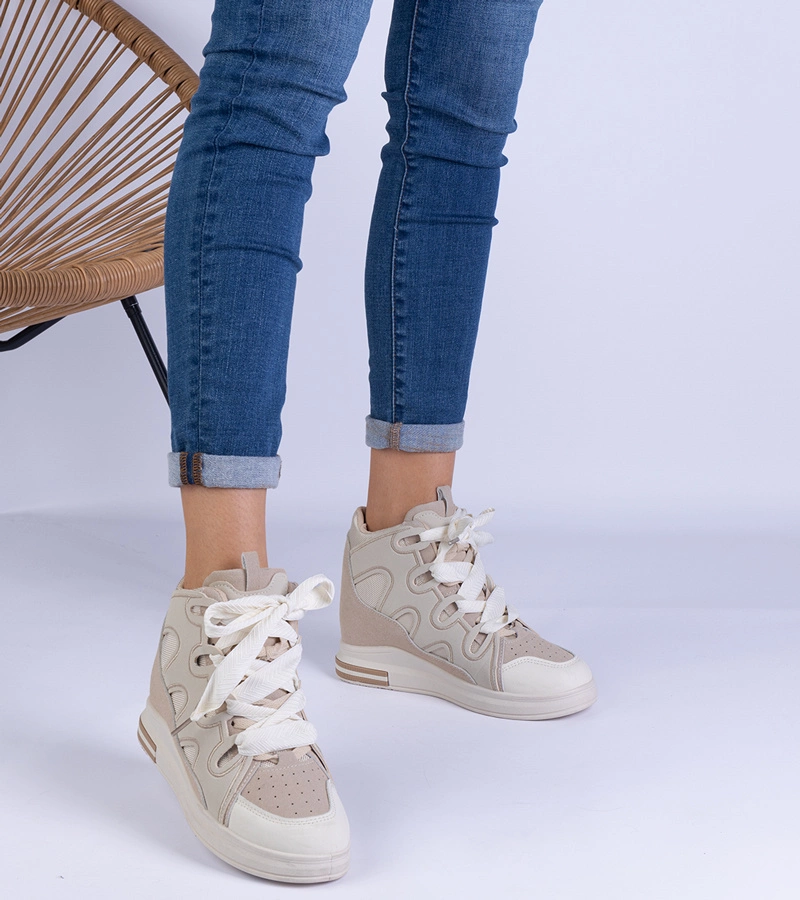 Béžové dámske tenisky s hrubými šnúrkami Gralina