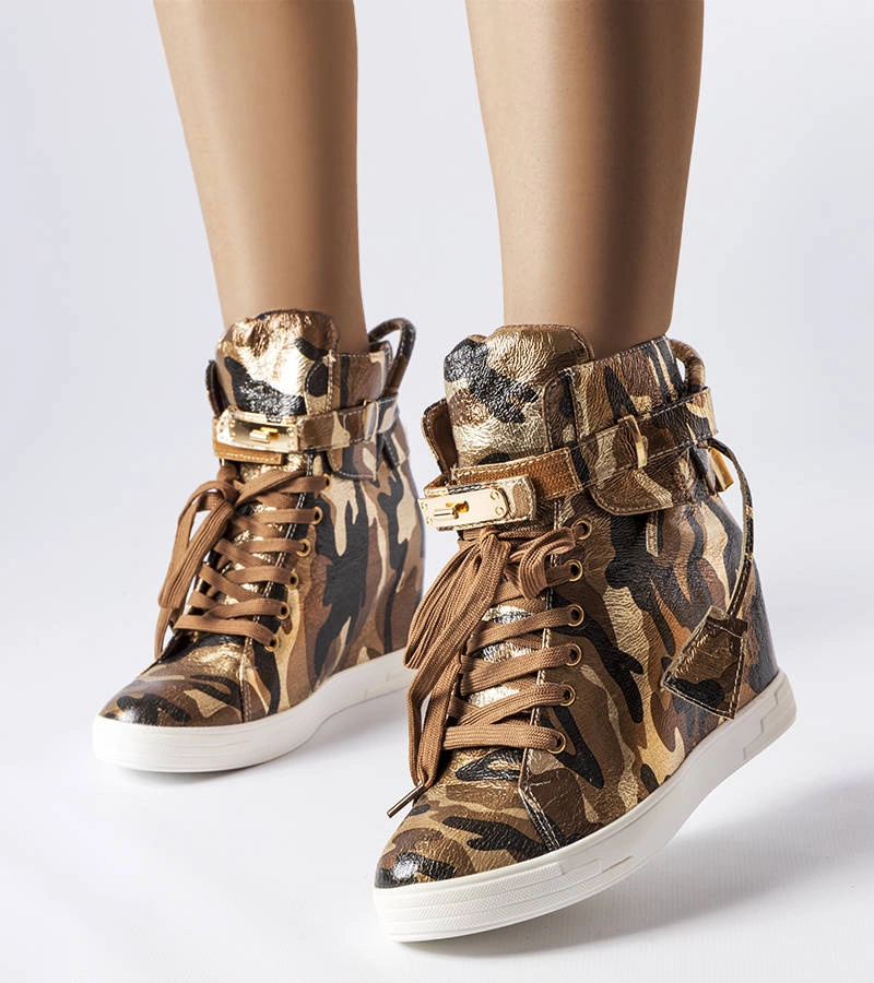 Hnedé moro tenisky na platformách Annabelle