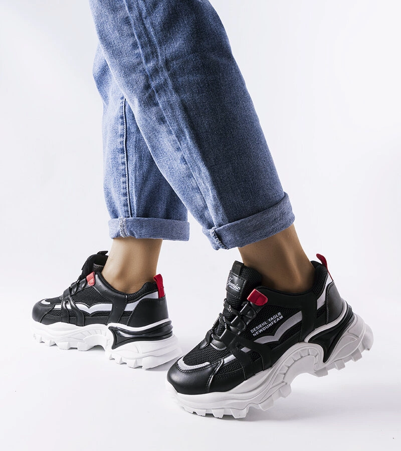 Čierne tenisky s neónovými vložkami Opal