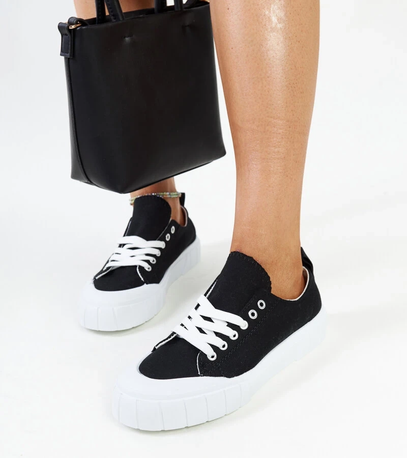 Čierne látkové tenisky Eduarda