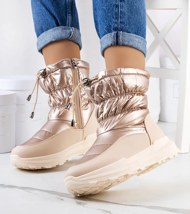 Zlaté rebrované snehové topánky Houle