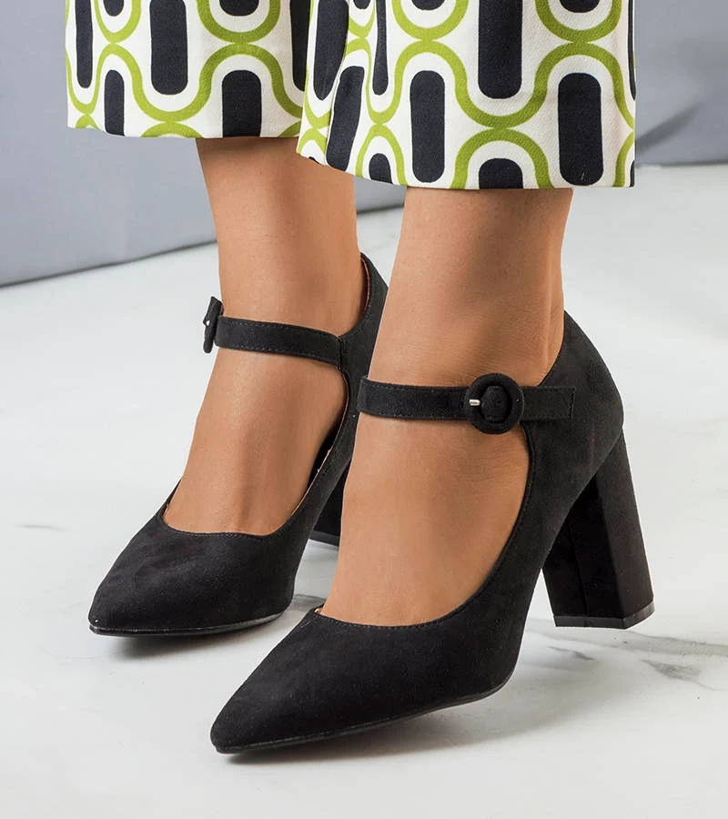 Čierne lodičky Keller na podpätku