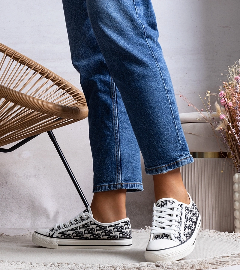 Bielo-čierne dámske tenisky Rimmie