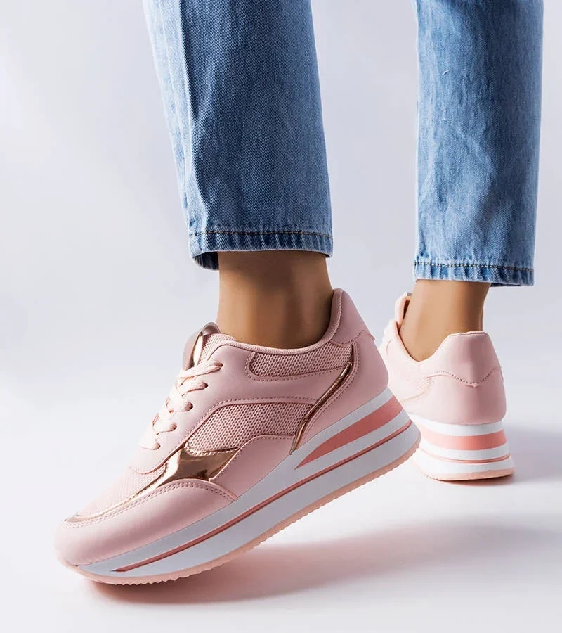 Ružové tenisky na hrubej podrážke Ethel